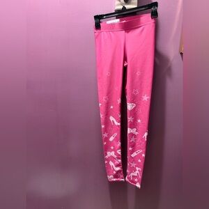 Womens Bright Pink Printed Leggings with Barbie Motifs size small